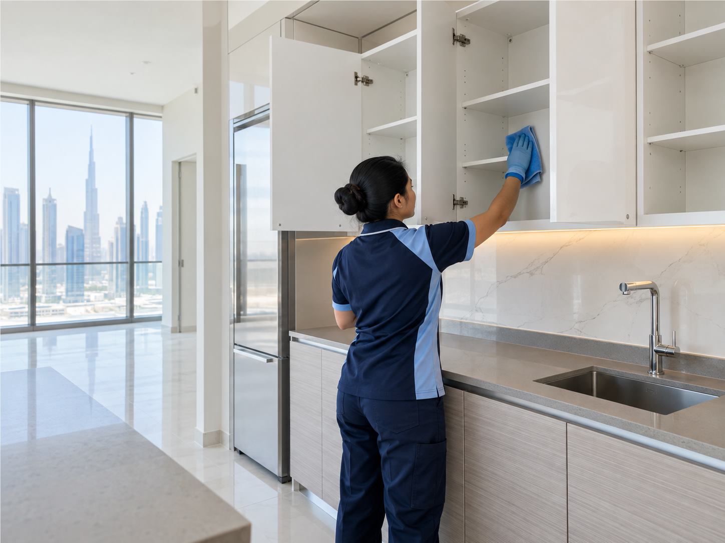 Empty apartment after Elite Maids move-out cleaning in Arjan