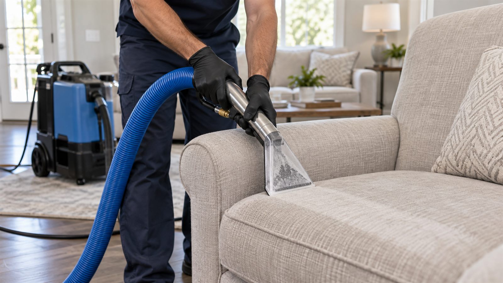 Kärcher spray extraction machine used for upholstery cleaning in Dubai
